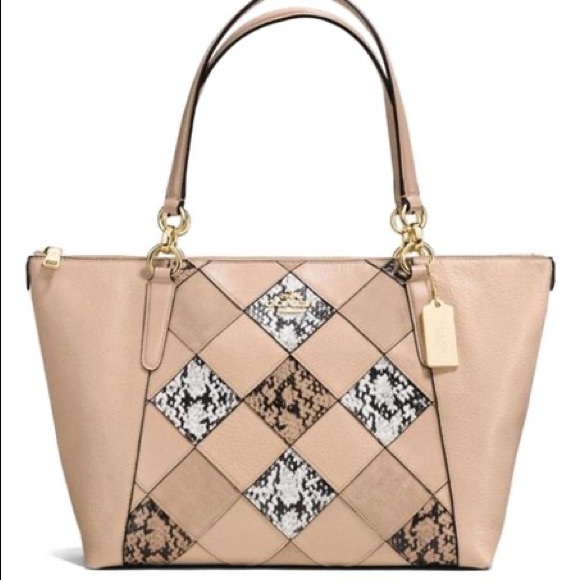 Coach Beige Snake Patchwork Ava Tote & Wallet NWT - Picture 2 of 14